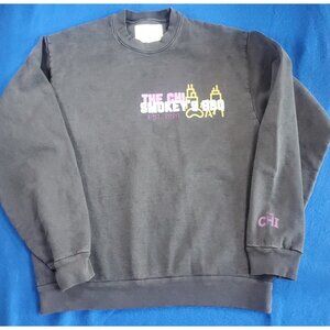 Sheila Rashid " The  Hi Smoke's BBQ" Thick Gray Pullover Sweater Men Size Medium